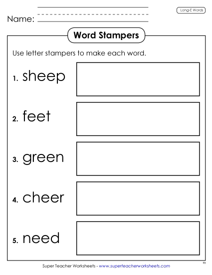 Worksheets - Letter Stampers (Printable PDF Worksheet)
