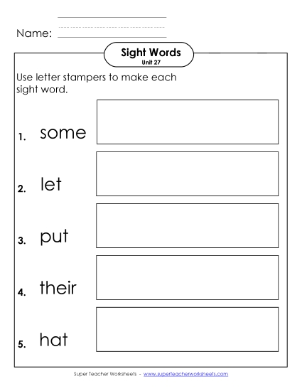 Worksheets - Letter Stampers (Unit 27) (Printable PDF Worksheet)