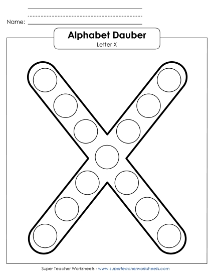 Letter Recognition - Letter X - Dabber (Printable PDF Worksheet)