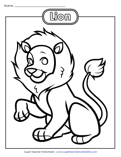 Zoo Activities - Lion Coloring Page (Printable PDF Worksheet)