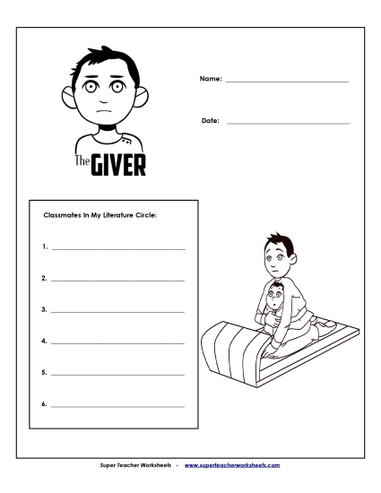 Literature Circles - Lit. Circle Cover Page (Printable PDF Worksheet)