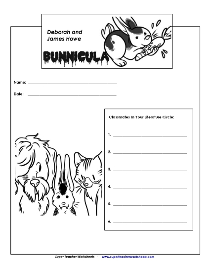 Literature Circles - Lit Circles: Cover Page (Printable PDF Worksheet)