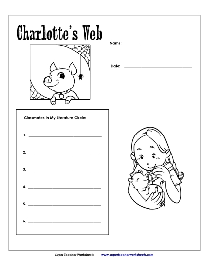 Literature Circles - Lit. Circles: Cover Page (Printable PDF Worksheet)