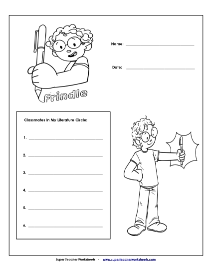 Literature Circles - Lit. Circles: Cover Page (Printable PDF Worksheet)