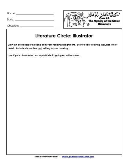 Literature Circles - Lit. Circles: Illustrator (Printable PDF Worksheet)