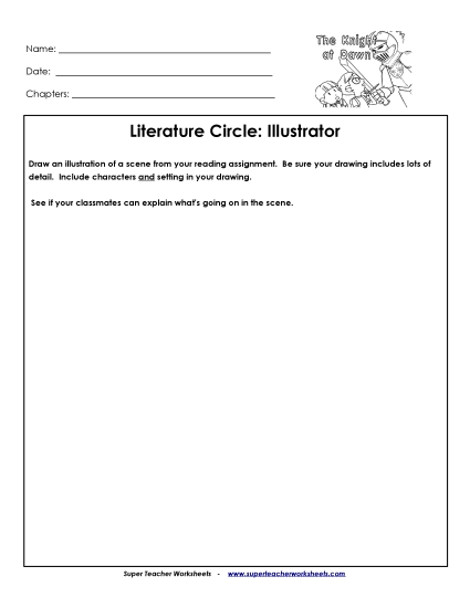 Knights at Dawn Literature Circles - Lit Circles: Illustrator (Printable PDF Worksheet)