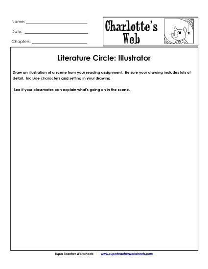 Literature Circles - Lit. Circles: Illustrator (Printable PDF Worksheet)