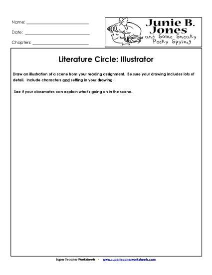 Literature Circles - Lit. Circles: Illustrator (Printable PDF Worksheet)