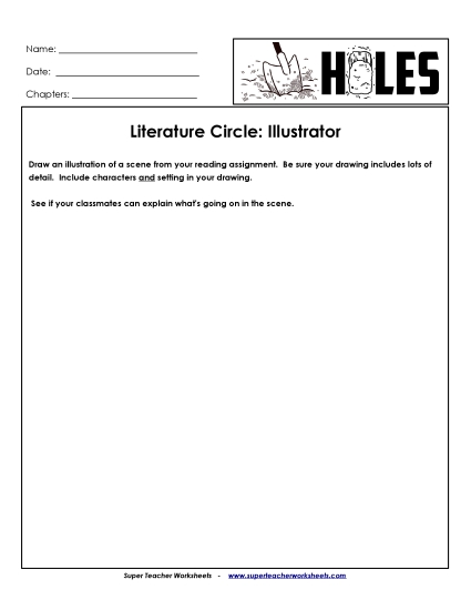 Literature Circles - Lit. Circles: Illustrator (Printable PDF Worksheet)
