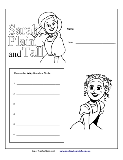 Literature Circles - Literature Circles: Cover Page  (Printable PDF Worksheet)