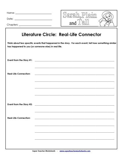 Literature Circles - Literature Circles: Real-Life Connector (Printable PDF Worksheet)
