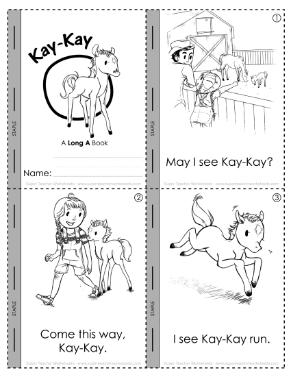 Worksheets - Long-A Sound Mini-Book (Printable PDF Worksheet)