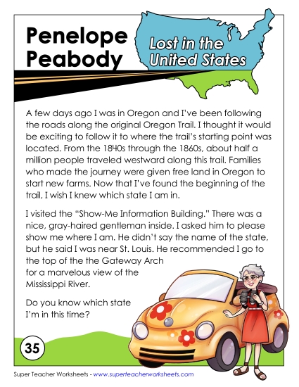 Lost in USA #35: Missouri (Printable PDF Worksheet)