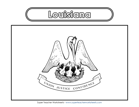 Flags & Seals - Louisiana Flag Coloring Page (Printable PDF Worksheet)