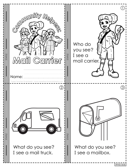 Community Helpers - Mail Carrier (Printable PDF Worksheet)
