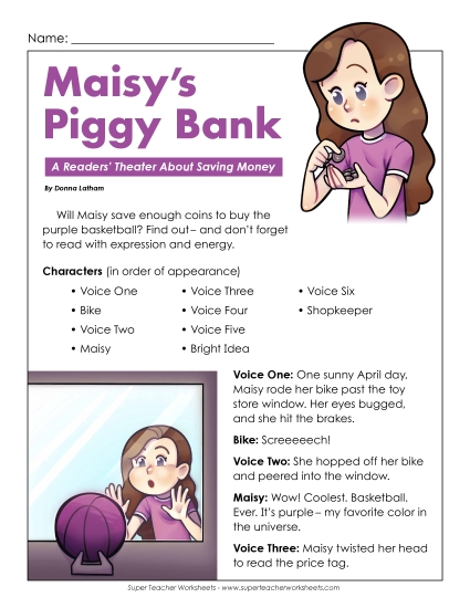 Maisy's Piggy Bank (Printable PDF Worksheet)