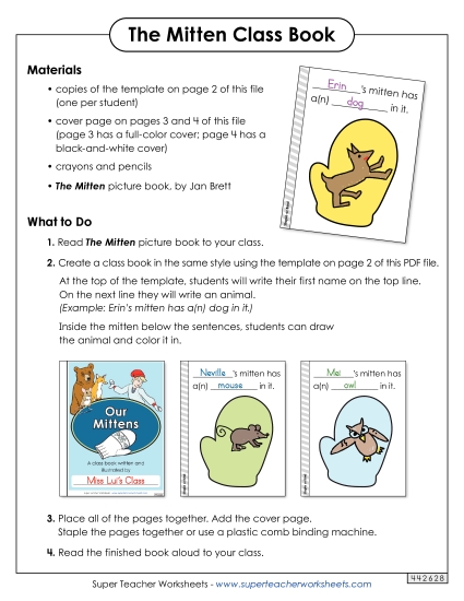 Class Projects - Make a Class Book (Printable PDF Worksheet)