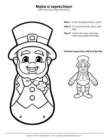 Characters - Make a Leprechaun (Printable PDF Worksheet)