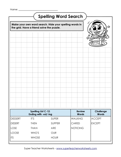 Worksheets - Make-a-Search (C-14) (Printable PDF Worksheet)