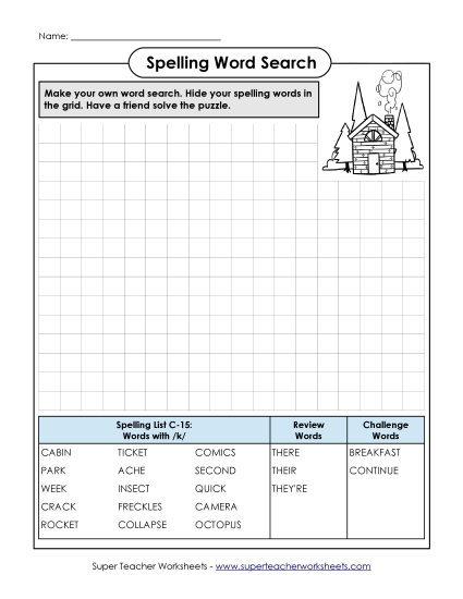 Worksheets - Make-a-Search (C-15) (Printable PDF Worksheet)