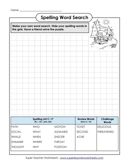 Worksheets - Make-a-Search (C-17) (Printable PDF Worksheet)