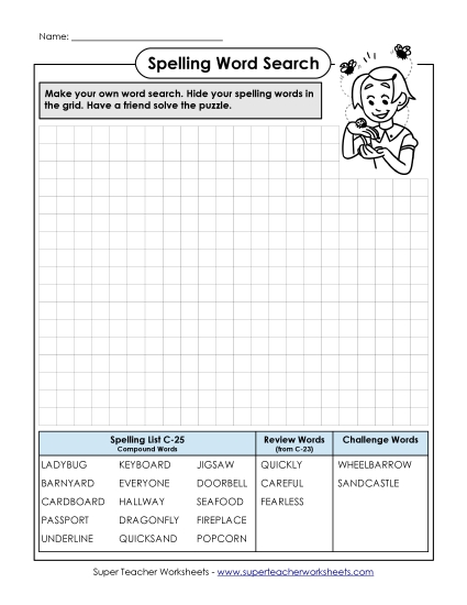 Worksheets - Make-a-Search (C-25) (Printable PDF Worksheet)
