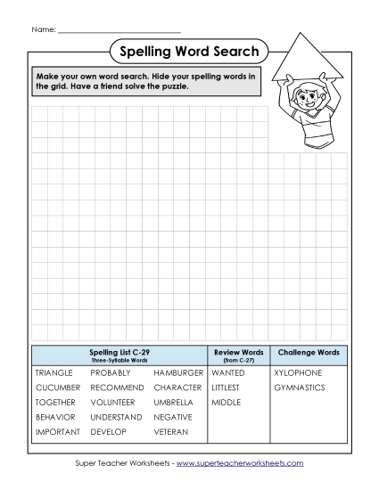 Worksheets - Make-a-Search (C-29) (Printable PDF Worksheet)