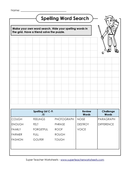 Worksheets - Make-a-Search (C-9) (Printable PDF Worksheet)