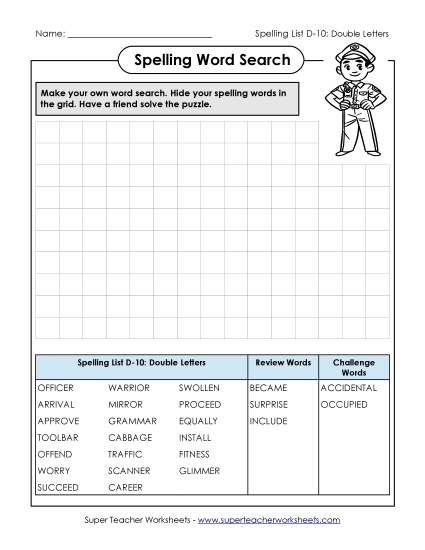 Worksheets - Make-a-Search (D-10) (Printable PDF Worksheet)