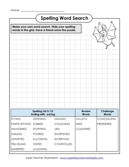 Worksheets - Make-a-Search (D-13) (Printable PDF Worksheet)