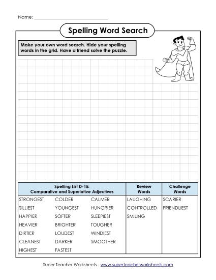 Worksheets - Make-a-Search (D-15) (Printable PDF Worksheet)