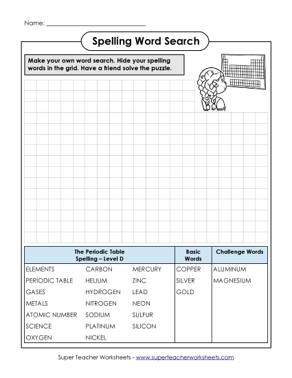Worksheets and Activities  - Make a Word Search (Printable PDF Worksheet)