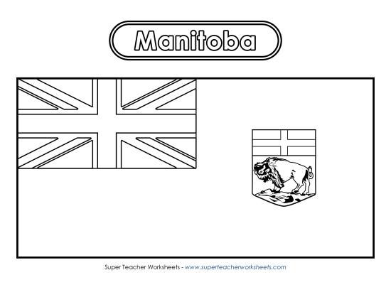 Flag and Coat of Arms - Manitoba Flag (Black & White) (Printable PDF Worksheet)