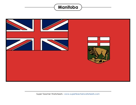 Flag and Coat of Arms - Manitoba Flag (Full Colour) (Printable PDF Worksheet)