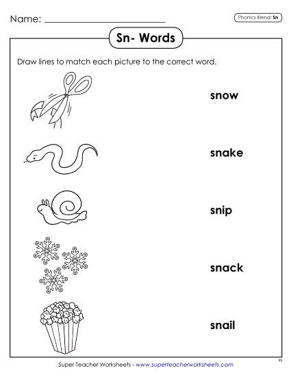 Worksheets - Matching Worksheet  (Printable PDF Worksheet)