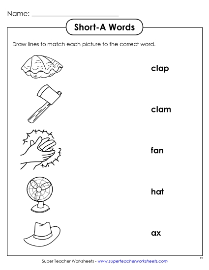 Worksheets - Matching Worksheet (Printable PDF Worksheet)