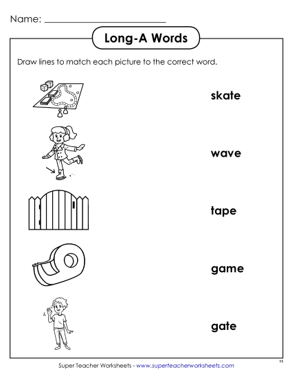 Worksheets - Matching Worksheet (Printable PDF Worksheet)