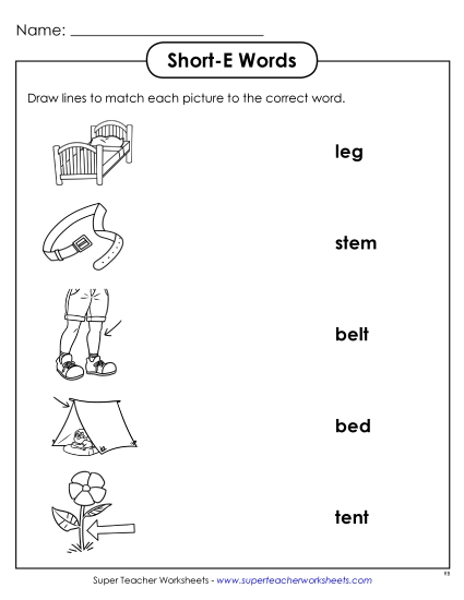 Worksheets - Matching Worksheet (Printable PDF Worksheet)