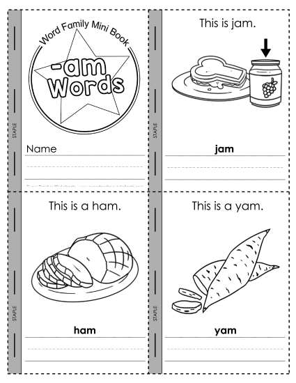 Worksheets - Mini-Book (-am) (Printable PDF Worksheet)