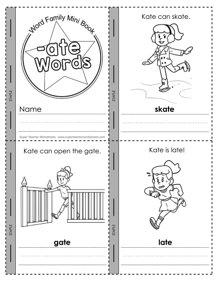 Worksheets - Mini-Book (-ate) (Printable PDF Worksheet)