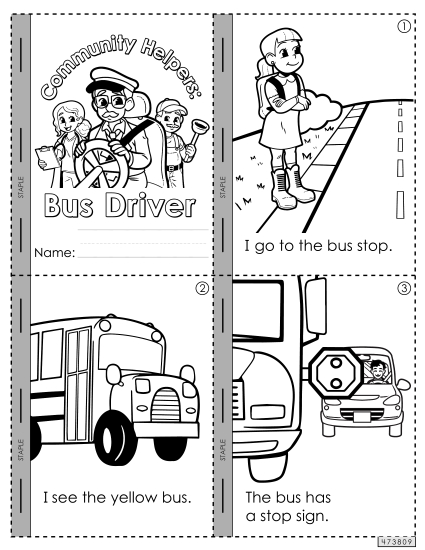 Mini Books - Mini-Book: Bus Driver (Printable PDF Worksheet)