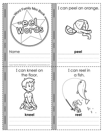 Word Family Mini-Books - Mini-book: -eel Words (Printable PDF Worksheet)