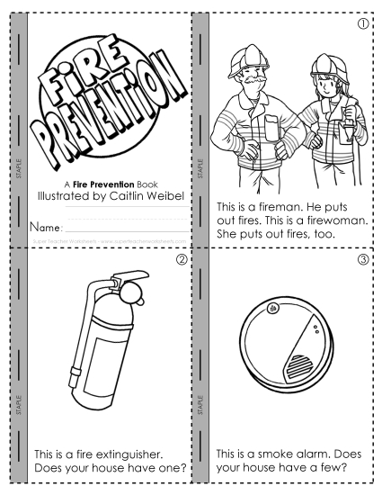 Early Literacy Activities - Mini-Book: Fire Prevention (Printable PDF Worksheet)