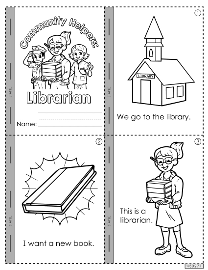 Mini Books - Mini-Book: Librarian (Printable PDF Worksheet)