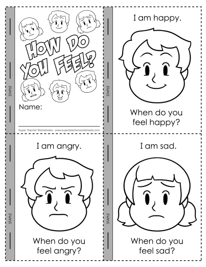 Grades K through 2 - Mini-Book: When do you feel... (Printable PDF Worksheet)