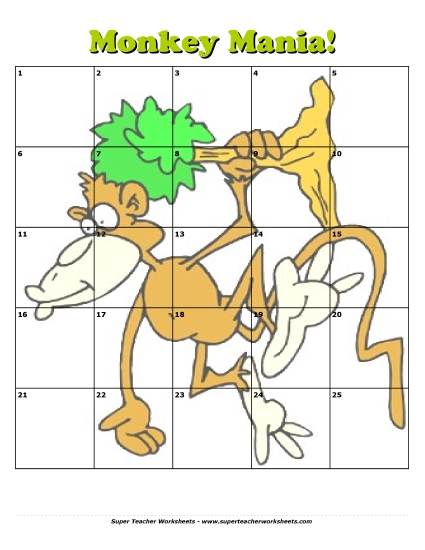 Full-Page Charts - Monkey Chart (Printable PDF Worksheet)