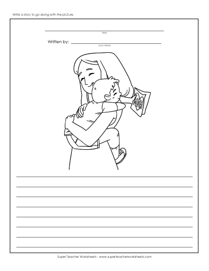 Holiday Story Pictures - Mother's Day - Big Hug (Printable PDF Worksheet)