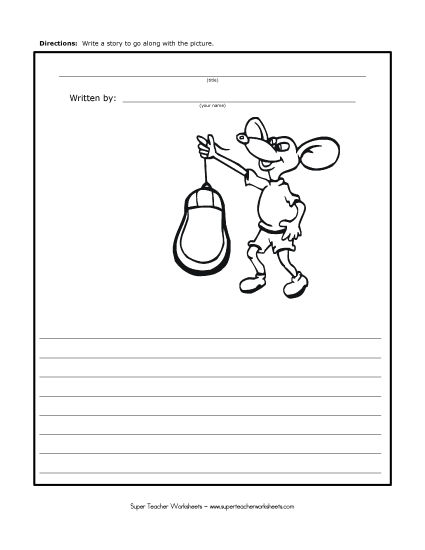 Story Pictures - Mouse with a Mouse (Printable PDF Worksheet)