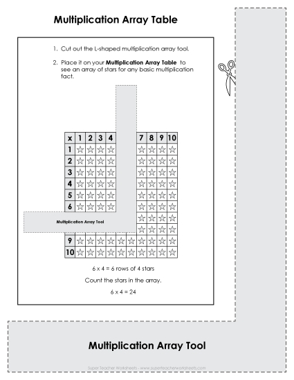 Multiplication Arrays - Multiplication Array Table (Printable PDF Worksheet)