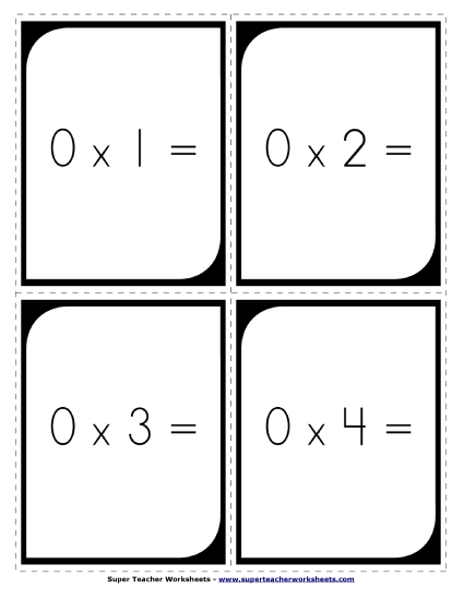 Flashcards - Multiplication Flashcards - Large (Printable PDF Worksheet)